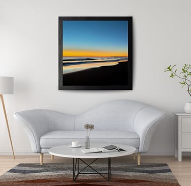 imagen del amanecer a orilla de un Mar en fotografia impresa en lienzo