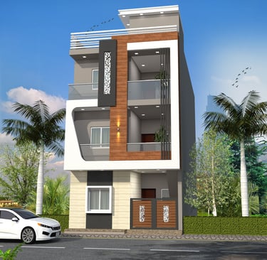 Modern residential apartment construction in Indore by Bhavans Civiltech LLP