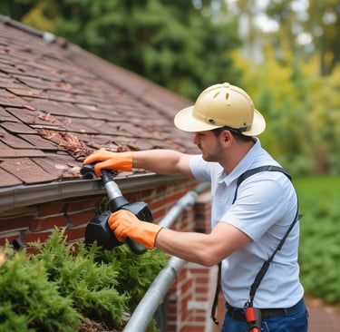 A person wearing a hat and carrying a blue pesticide sprayer is walking through a green field, likely to spray crops. The surrounding area is lush with grass, indicating an agricultural setting.