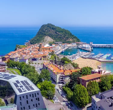 Aerial view of the town of Getaria
