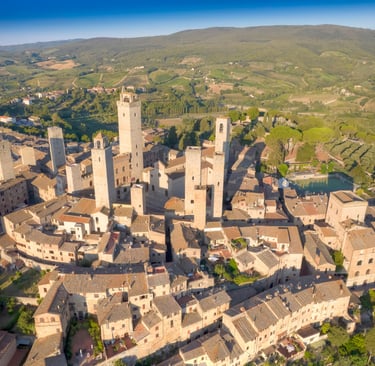 Aerial view of San Gimignano