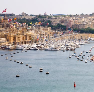 City landscape on the seaside in Malta
