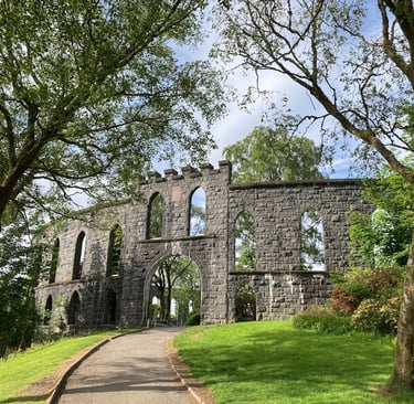 McCaigs Tower and Battery Hill in Oban, Scotland