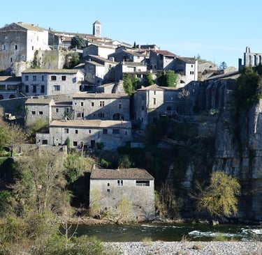 Balazuc, Village on Hill near River