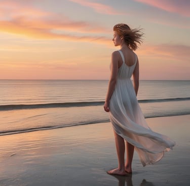 femme au bord de mer moment de relaxation et d'hypnose