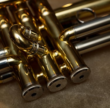 gros plan sur pistons de trompette