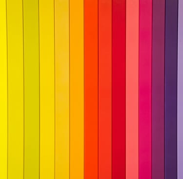 Stripes of a myriad of colours, arranged in order like a rainbow.