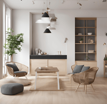 modernes und minimalistisches Wohnzimmer