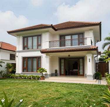 A happy customer standing next to their new red Mazda CX-5 in a showroom.
