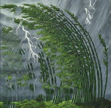 Resilience - Bamboo Plants In a storm