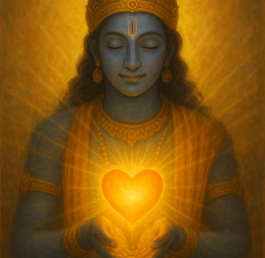 a painting of a man holding a heart shaped object