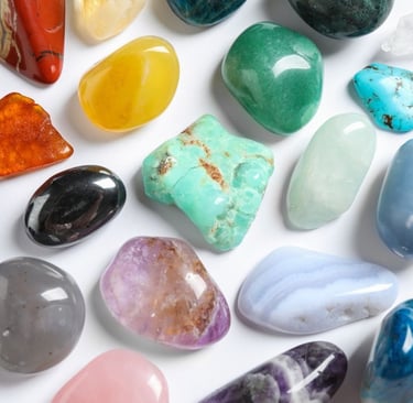 a variety of colorful stones and stones
