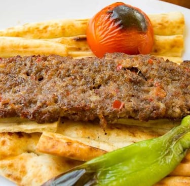Middle Eastern Kebab on bread