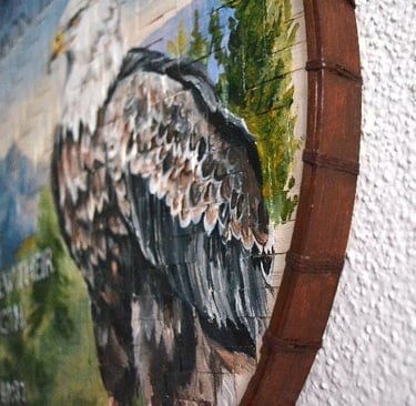 a painting of a large eagle