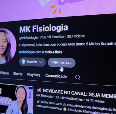 Foto da página do canal do YouTube dando destaque ao botão "seja membro"