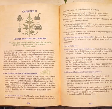 Racines du possible - a book opened to show a book with a plant growing out of it
