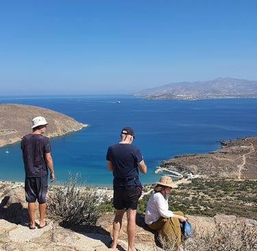 Group participants at the light house in Paros, Greece