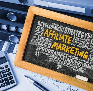 Modern image featuring the words “Affiliate Marketing".
