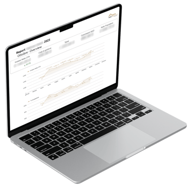 Dashboard con le prestazioni di annunci Airbnb a Roma gestiti professionalmente per affitti brevi