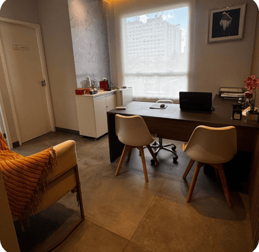 Consultório de Nutrição Comportamental em São Paulo, ambiente acolhedor e moderno.