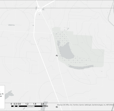 A detailed geographic map of Shelby County, TN, showing traffic stress levels and land features.