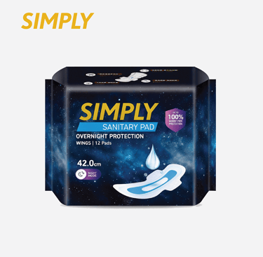SIMPLY Sanitary Pad Overnight Protection 42.0cm