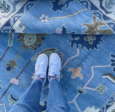 blue oushak rug