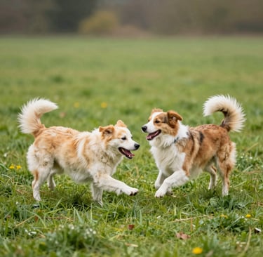 A bird stands perched atop a metal sign with the words 'DOG WASTE' prominently displayed. The sign is white with black text, and the background consists of lush green trees, indicating a natural outdoor setting.