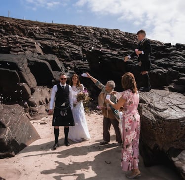 a family beach wedding