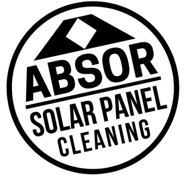 a logo in black with a transparent background for ABSOR solar panel cleaning Co. in El Cajon