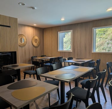 Restaurante comedor del Hotel Focus en el Pas de la Casa, Andorra. En los Pirineos