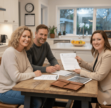 mobile notary in Maple Valley, WA with a local couple with signing real estate and legal documents