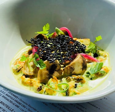 plat coloré servi comme exemple au restaurant "la table du 2" Nîmes