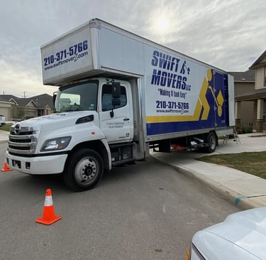 Swift Movers moving truck with professional tools and padding for specialty item transport