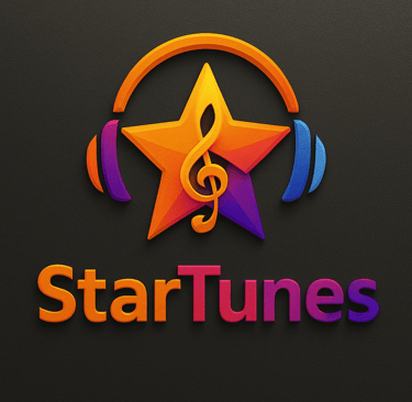 a star - shaped star with headphones and headphones