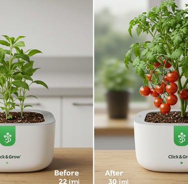 Click and Grow plant pod growth timeline hydroponic herbs smart garden results