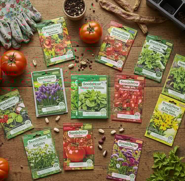 SeedsNow heirloom seed packets vegetable seeds flower varieties organic seeds