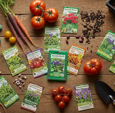 SeedsNow heirloom seed packets vegetable seeds flower varieties organic seeds