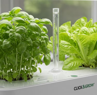 Click and Grow hydroponic basil lettuce herbs LED lights automated watering