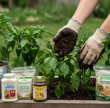 Fertilizing container pepper plants