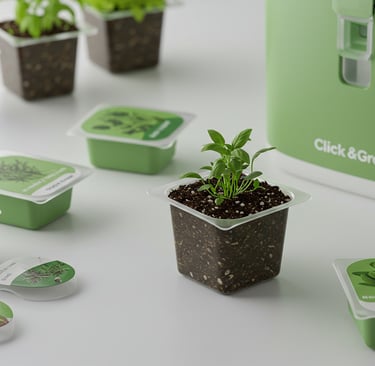 Click and Grow smart soil plant pods hydroponic gardening herbs vegetables