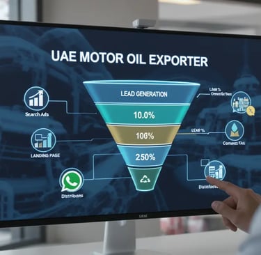 Convertx - Motor oil brand in UAE building a digital lead generation funnel with landing page