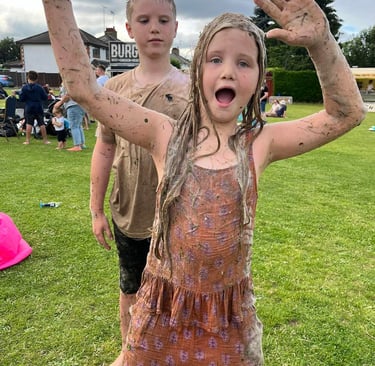 Family Friendly music festival enjoying the foam party.