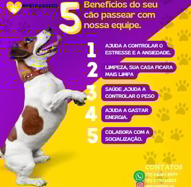 a dog standing on a purple background with a dog and a yellow dog