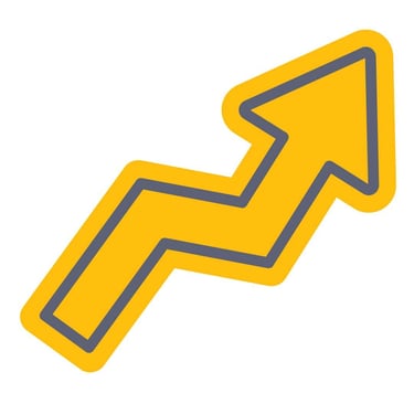 An upward tick representing increased life satisfaction