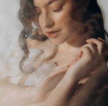 A woman with a bride dress.