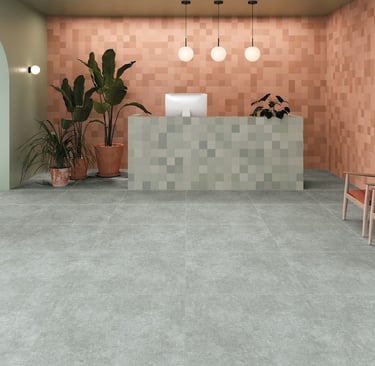 Grey floor office tiles
