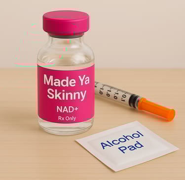 a bottle of alcohol and a sydele with a needle needle