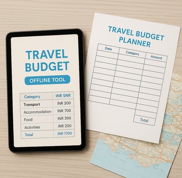 a tablet with a travel budget - friendly travel planner