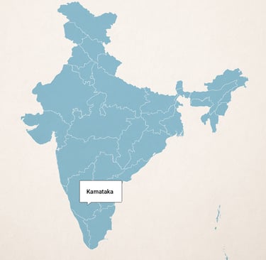 a map of the country of India showing state karnataka